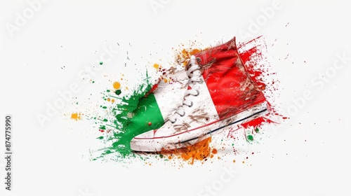 Wallpaper Mural 10 Italy A passionate, abstract Italian flag, with green, white, and red brushstrokes, isolated on white Torontodigital.ca