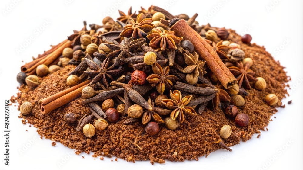 Close-up of a small pile of earthy brown cumin seeds, scattered randomly, set against a crisp transparent isolated background. Close-up of a small pile of earthy brown cumin seeds, scattered randomly, set against a crisp transparent isolated background.