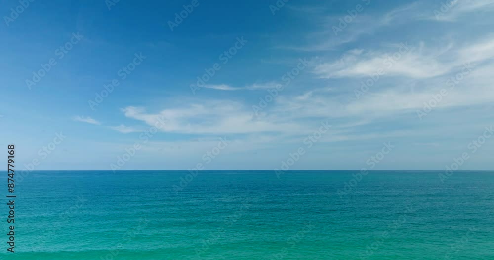 Aerial view drone flying in the sea and sky horizontal background Aerial view drone flying in the sea and sky horizontal background