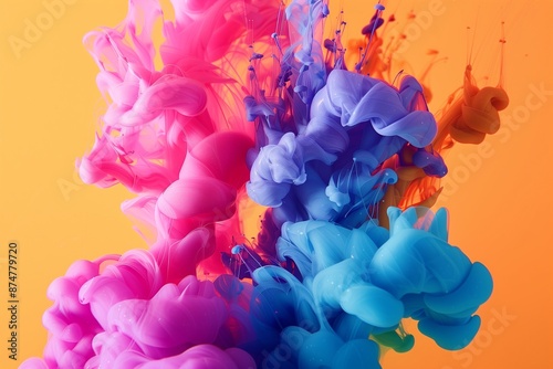 inks in water, color abstraction, color explosion