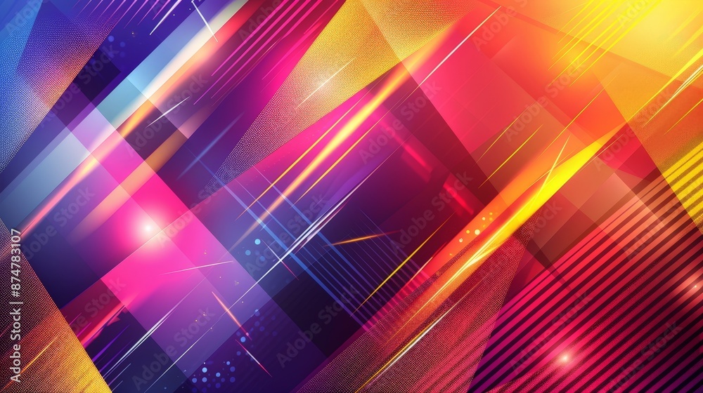Obraz premium An abstract geometric background with vibrant colors and sharp lines, ideal for adding a modern and dynamic touch to your designs.