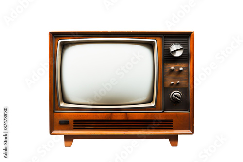  Vintage television PNG style with transparent background for retro-themed digital projects and design applications