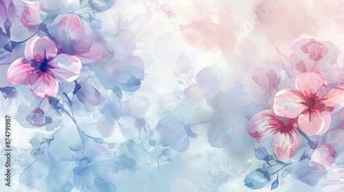An elegant floral background with delicate blossoms and soft hues, suitable for romantic and feminine designs.