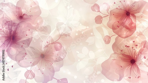 An elegant floral background with delicate blossoms and soft hues, suitable for romantic and feminine designs.