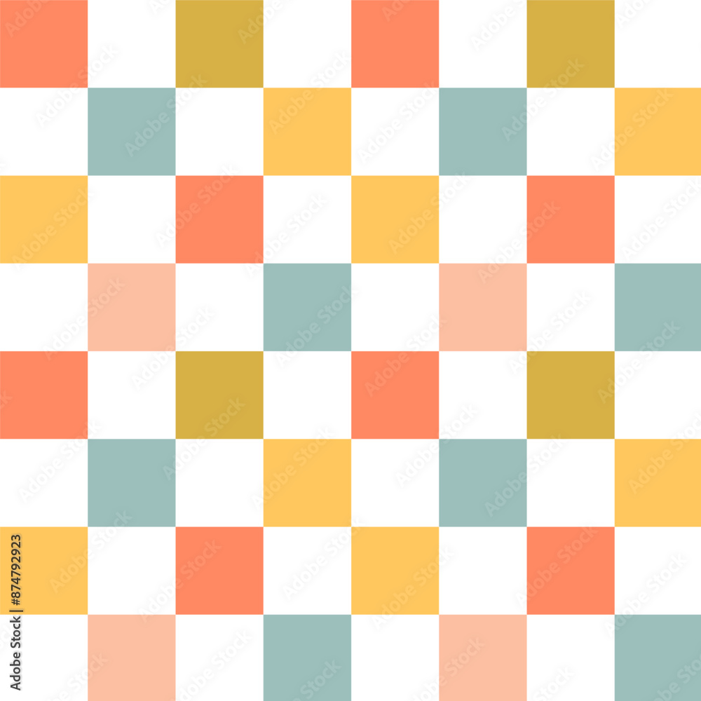 Seamless pattern of a square cage of bright colors. Vector illustration. Seamless pattern of a square cage of bright colors. Vector illustration.