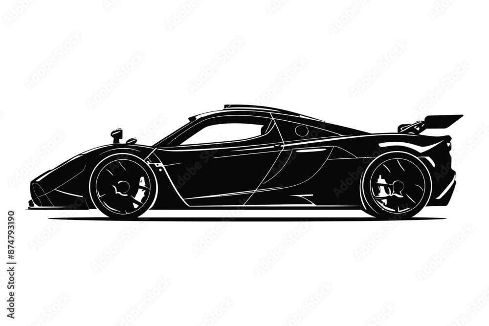 Supercar Car silhouette vector