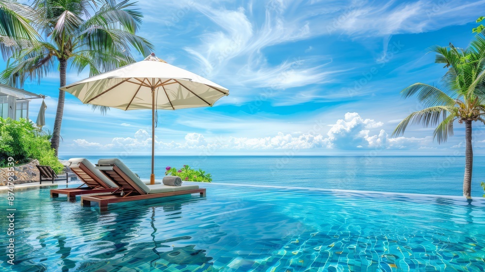 Naklejka premium tropical resort pool