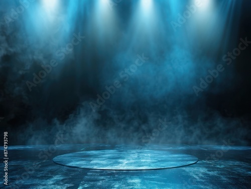 Wallpaper Mural Abstract dark blue studio background with lighting on stage Torontodigital.ca