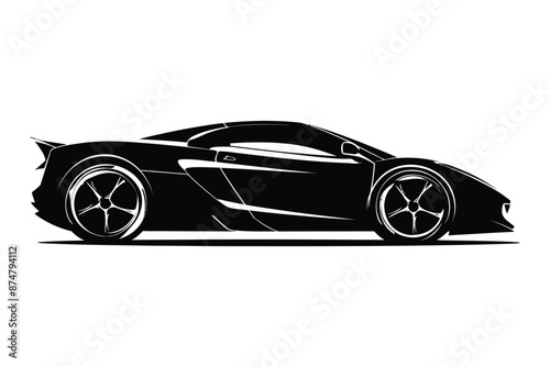 Supercar Car silhouette vector