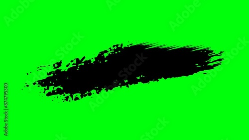 black brush with a green screen background. 2d animation video footage