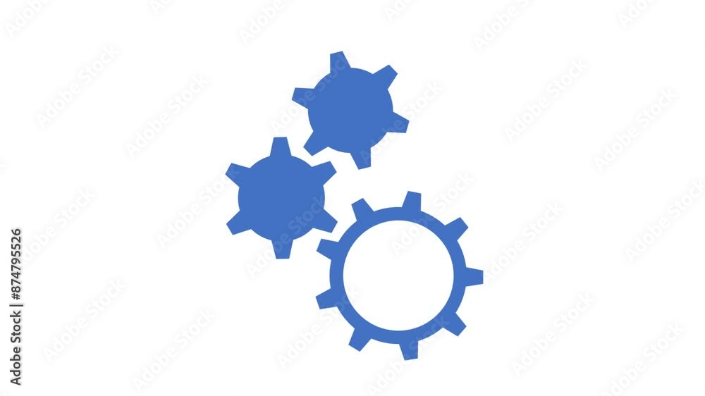 cogwheel gear spinning around animation video. cog wheel icon turning animated background teamwork concept 