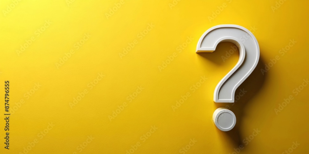 White Question Mark on Yellow Background White Question Mark on Yellow Background