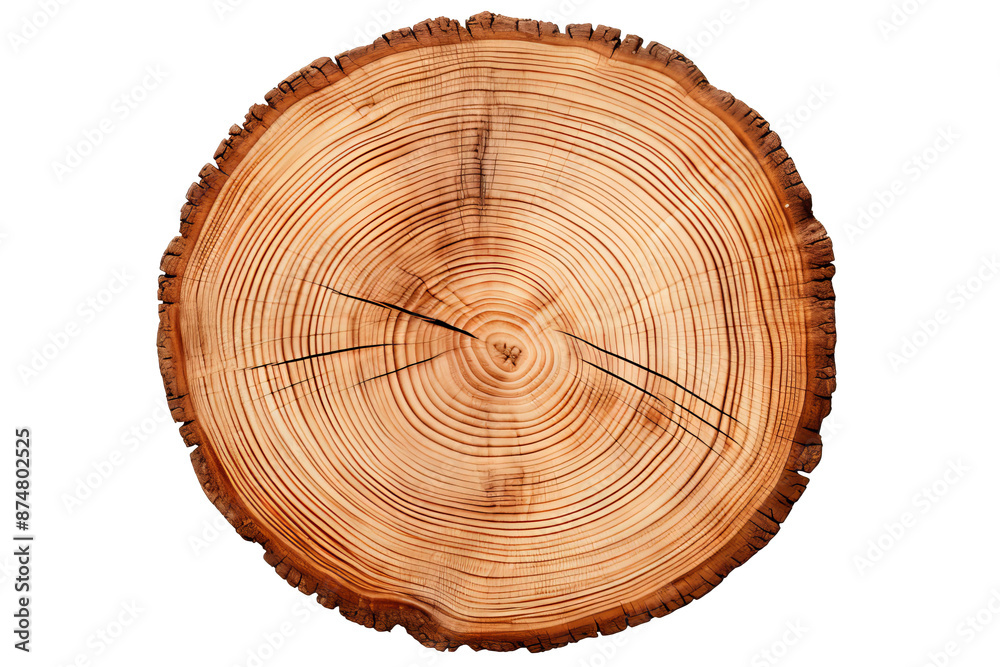 Obraz premium Wooden Circle Cutout with Transparent PNG Background for Creative Design Projects