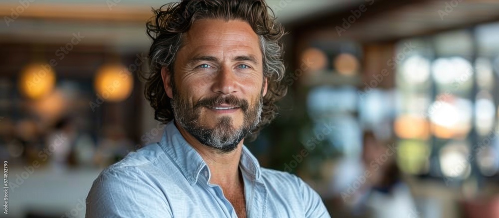 Portrait of a Man with a Smile and Graying Hair Portrait of a Man with a Smile and Graying Hair