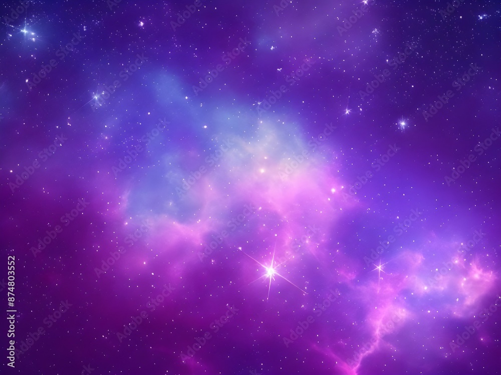 Fototapeta premium Starry Skies: Gradient Galaxy from Dark Navy to Soft Lavender