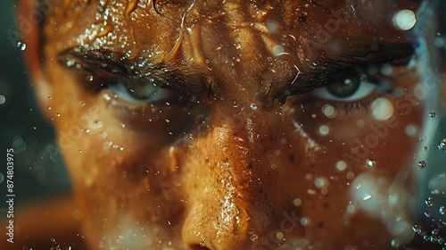 athlete's face close up
