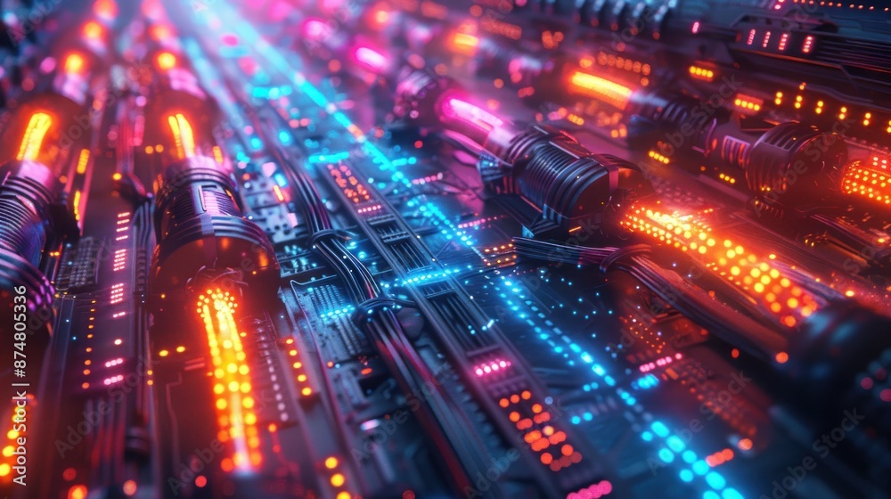 Obraz premium Abstract Futuristic Cyberpunk Technology Background