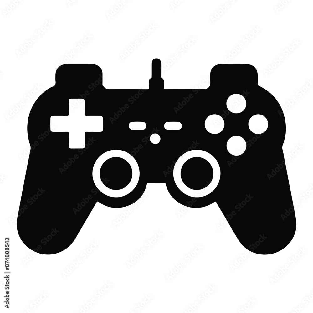 Best Game Controller and Symbols vector silhouette with white background Best Game Controller and Symbols vector silhouette with white background