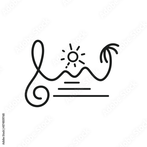 relax music logo icon vector concept design template