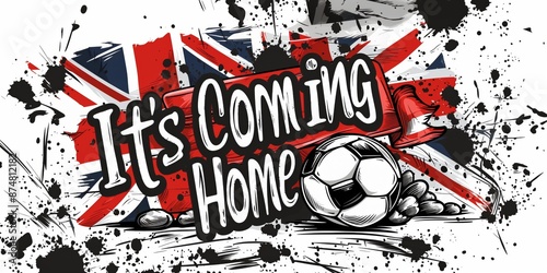 Wallpaper Mural Patriotic Football Celebration Art with UK Flag and  It's Coming Home text Torontodigital.ca