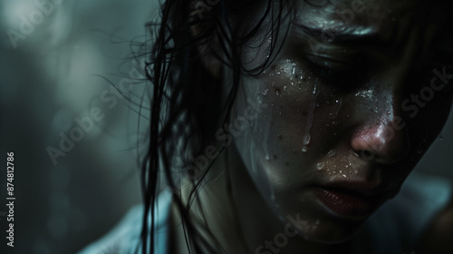 agony, crying, grieves, separation, pain, and sadness in the Rain © INO K