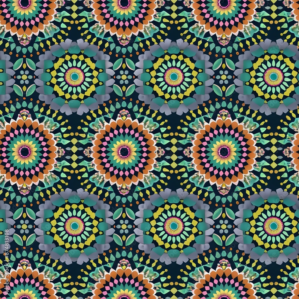 Busy and Dense Mandala Inspired Floral Pattern