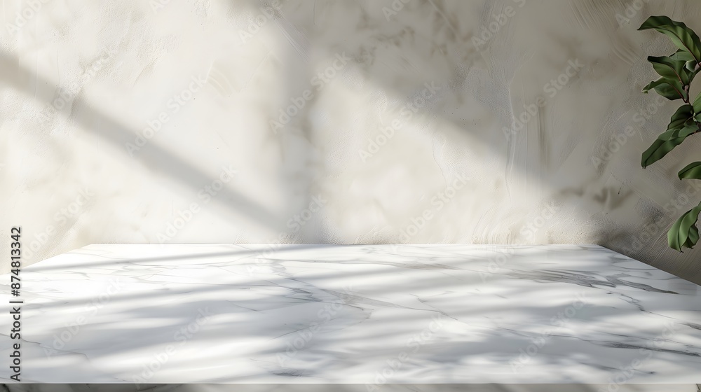 custom made wallpaper toronto digitalWhite marble table top or counter with blurry shadow on wall background. defocused template mock up display montages product. 
