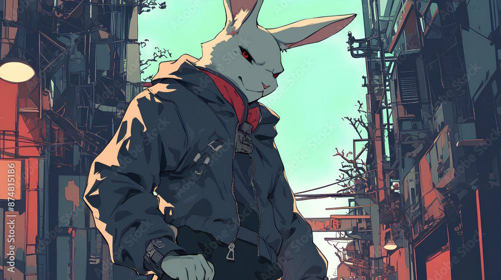 Fototapeta premium rabbit man cartoon character