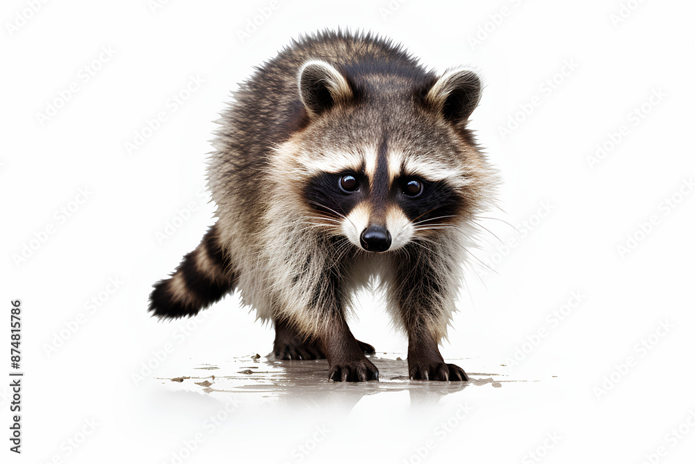 Obraz premium raccoon white background
