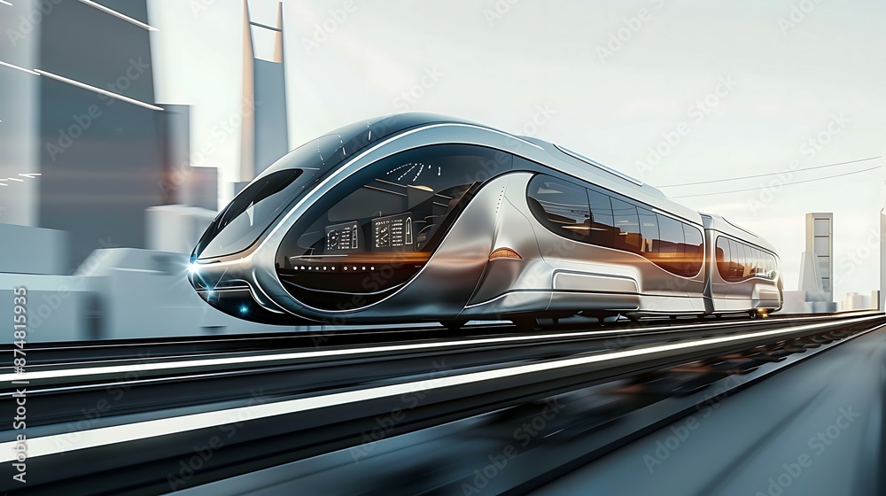 Fototapeta premium Modern transportation technology with fast vehicles