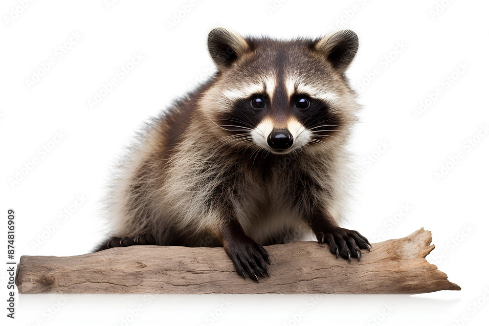 Fototapeta premium raccoon white background