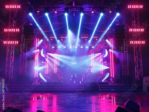 Pop concert stage, epic pop concert. Generative AI.