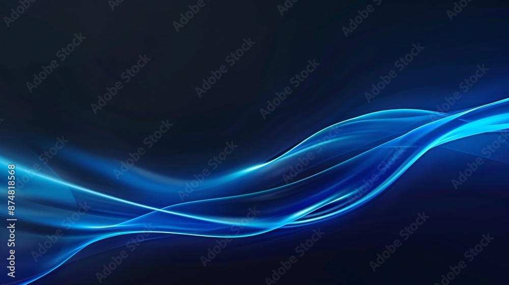 Abstract Blue Waves on Dark Background Abstract Blue Waves on Dark Background