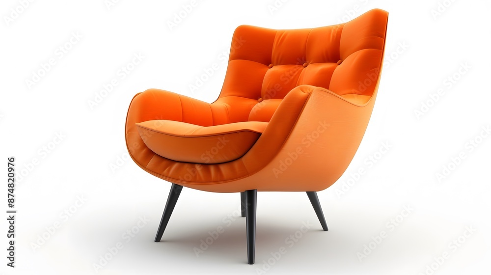 Modern orange chair isolated on white background. Modern orange chair isolated on white background.