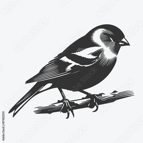 Majestic Finch Silhouette, Capturing the Grace and Elegance in Shadow