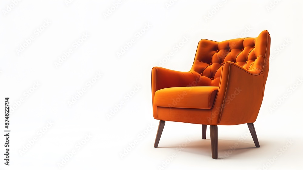 Modern orange chair isolated on white background. Modern orange chair isolated on white background.