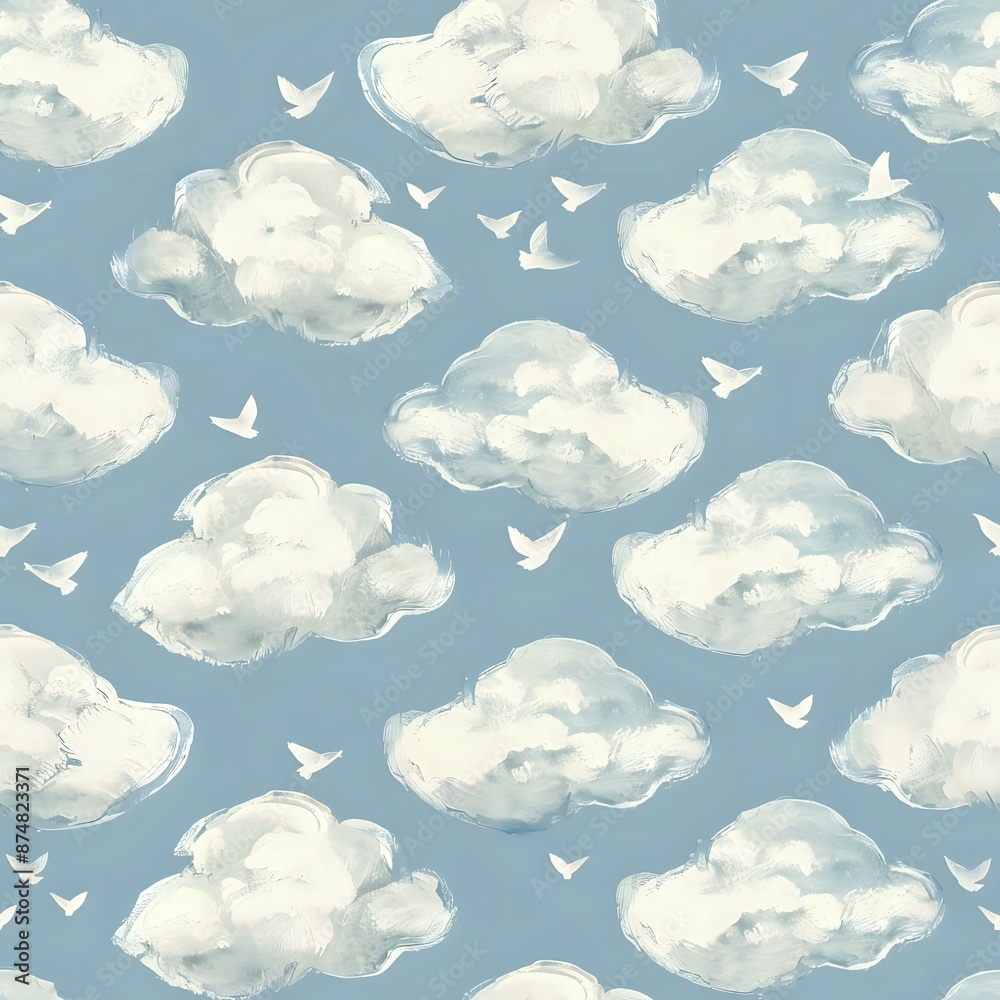80s Design Clouds and Squares in Pink 80s Design Clouds and Squares in Pink