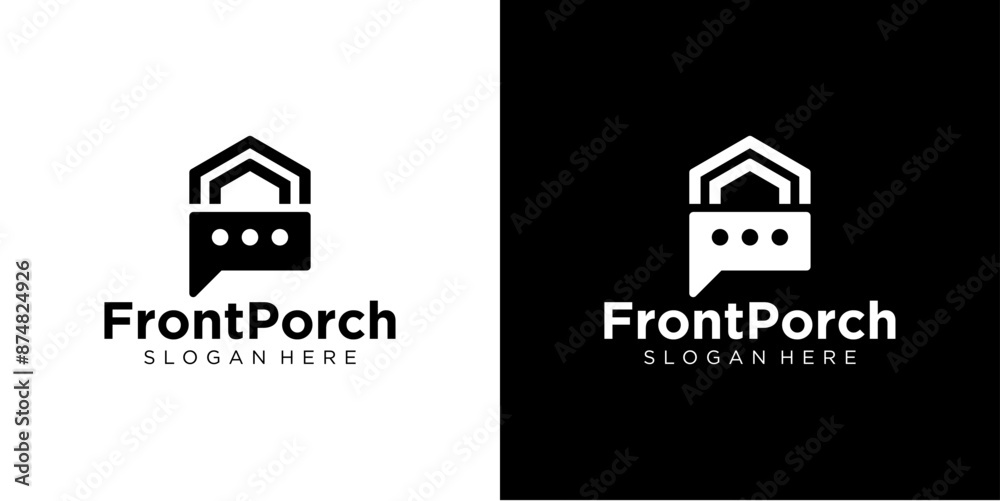Front Porch Logo Realty and property agency, construction or building industry vector icon. Front Porch Logo Realty and property agency, construction or building industry vector icon.