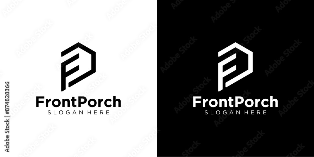 Front Porch Logo Realty and property agency, construction or building industry vector icon. Front Porch Logo Realty and property agency, construction or building industry vector icon.
