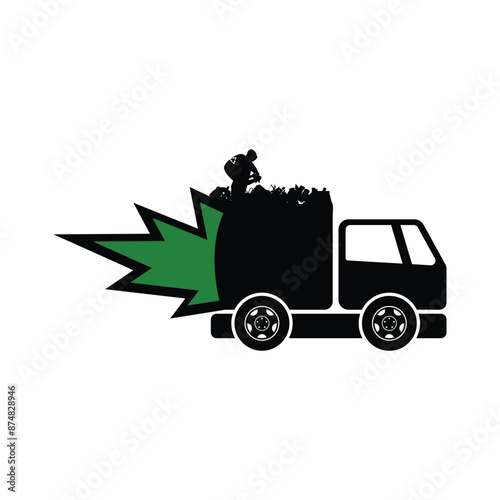 junk removal truck vector illustration