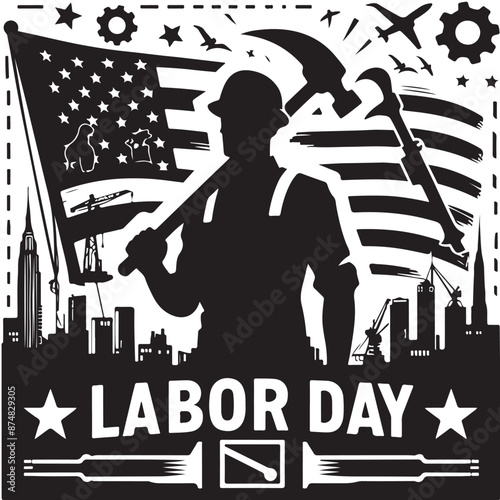 Labor day vector template