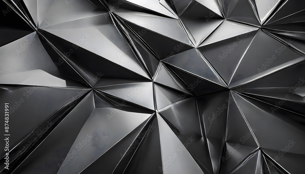 3d render, abstract black crystal background. Generative AI. 3d render, abstract black crystal background. Generative AI.