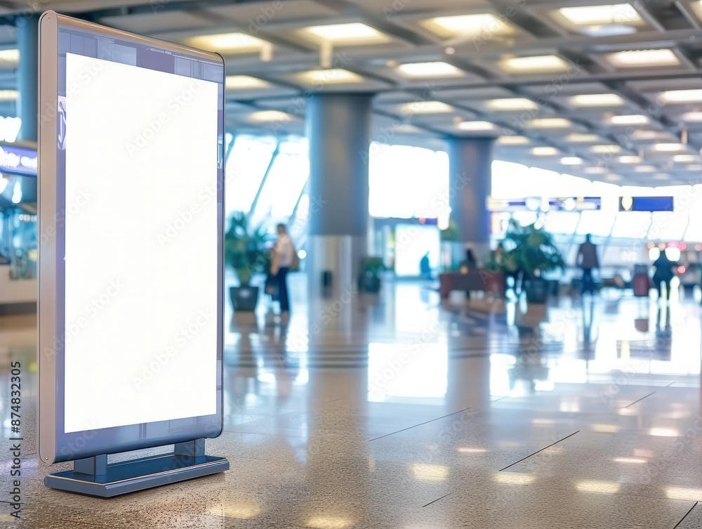 big mock up of vertical blank advertising billboard or light box showcase at airport, copy space for your text message or media content, advertisement, commercial and marketing concept, Generative AI big mock up of vertical blank advertising billboard or light box showcase at airport, copy space for your text message or media content, advertisement, commercial and marketing concept, Generative AI
