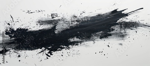 Abstract black and white paint splatter, art background, modern, minimalist,  grunge, texture © pector