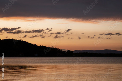 Sunset over Danube River