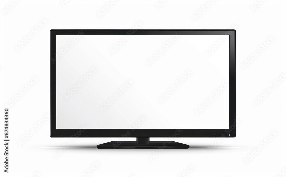 Blank flat screen television mockup on a plain background, perfect for adding your own content or images. Illustration in minimalist style. Blank flat screen television mockup on a plain background, perfect for adding your own content or images. Illustration in minimalist style.