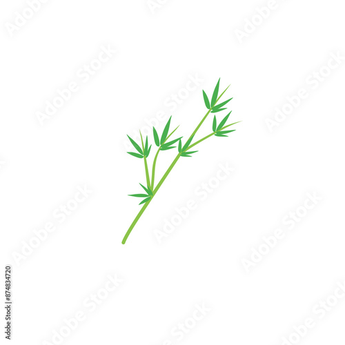 bamboo leaf vector icon © metdi