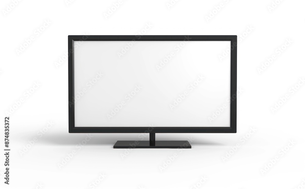 Blank flat screen television mockup on a plain background, perfect for adding your own content or images. Illustration in minimalist style. Blank flat screen television mockup on a plain background, perfect for adding your own content or images. Illustration in minimalist style.