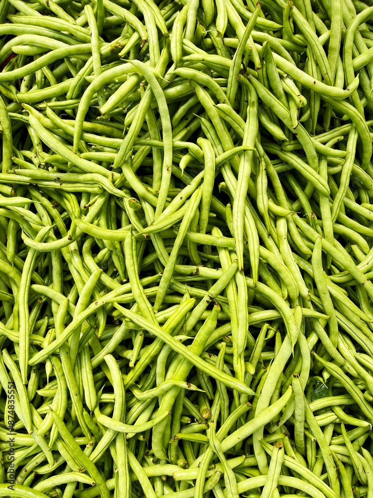 Natural pattern of fresh organic green beans. String beans vegetable background. Healthy food Natural pattern of fresh organic green beans. String beans vegetable background. Healthy food