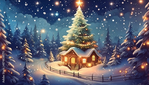 Wallpaper Mural Christmas card for Christmas - old style, background for your wishes ver 3 Torontodigital.ca